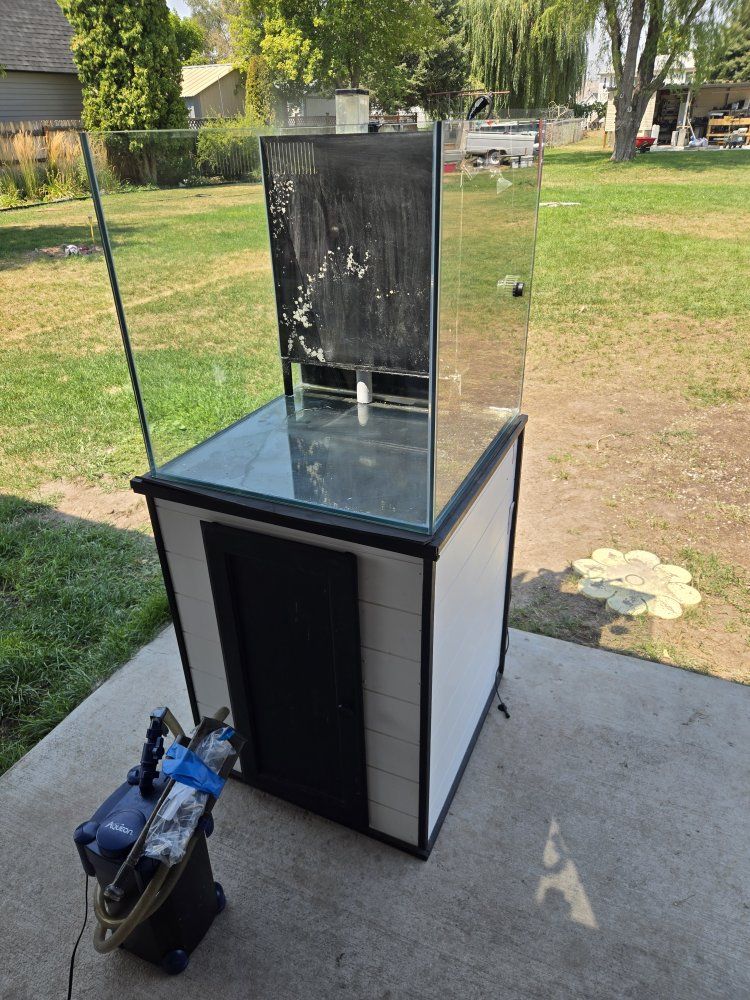Rimless 60gal Glass Aquarium Fish Tank Set with Stand, Wavemaker, and Canister Filter