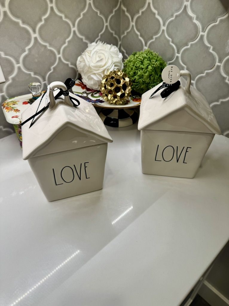 Rae Dunn Love Canisters Set Of 2