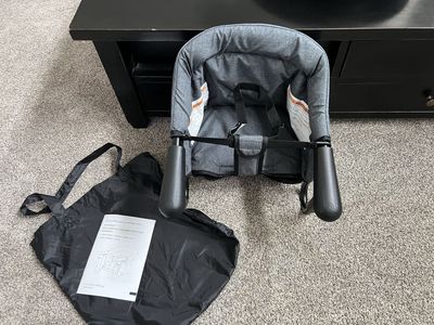 Gray Travel High Chair with Carry Bag