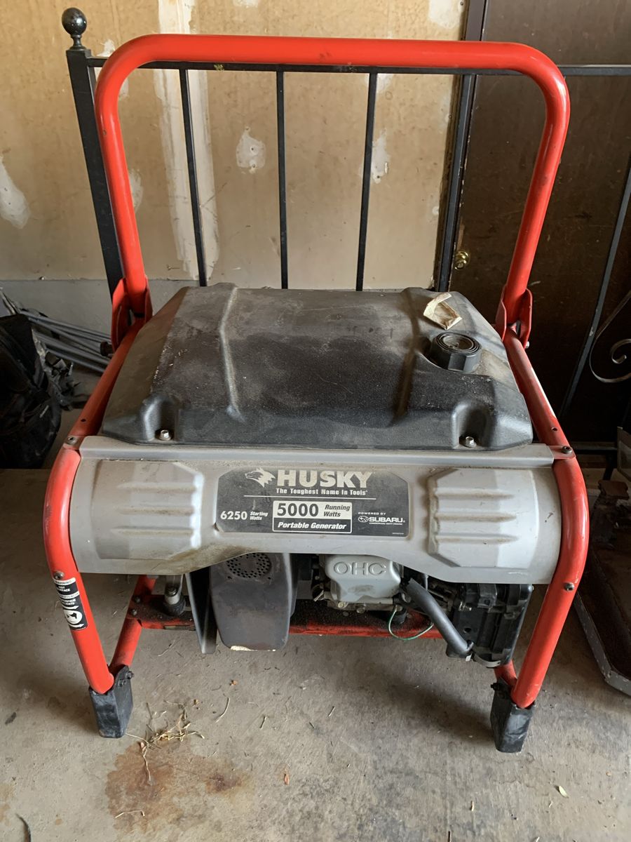 Husky 5000 Running Watts 6250 Starting Watts Portable Generator w/ Subaru Engine
