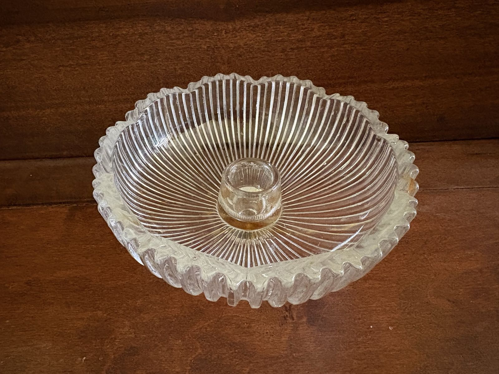Large Vintage Glass Bobeche To Put In Candlestick For Wax