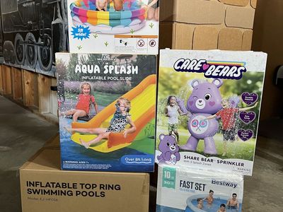 NEW: Sprinkler Toys, Pool Slide, Pools