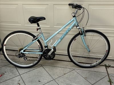 Schwinn Avenue Hybrid Bike Light Blue Comfort Commuter Bicycle