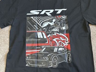 SRT Dodge Challenger Hemi Engine Graphic T-Shirt Black Men's M
