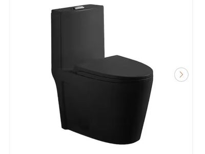 Powerful flush elongated toilet in matte black