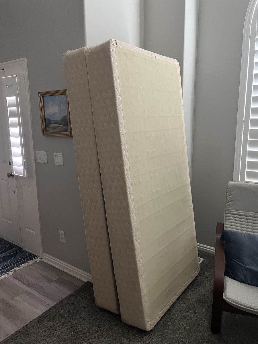 King sized box spring and metal bed frame