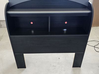 Twin Bed South Shore Cosmos Bookcase Headboard in Black Onyx Finish