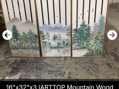 3 piece 16" x 32" Wood Wall Art ( NEW)