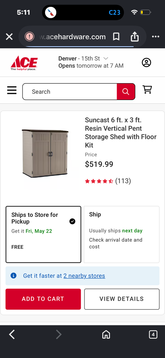 6ft by 3ft shed