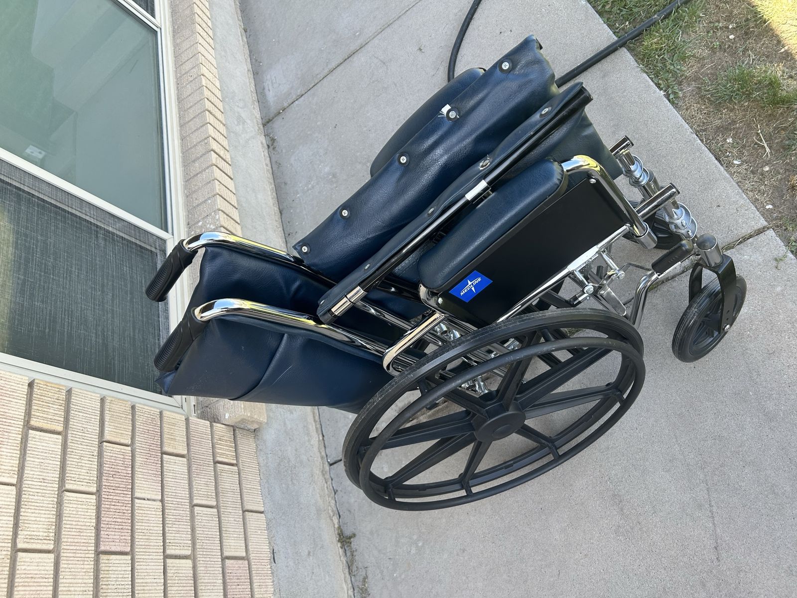 Wheel Chair. Manual. Sturdy. Navy Blue