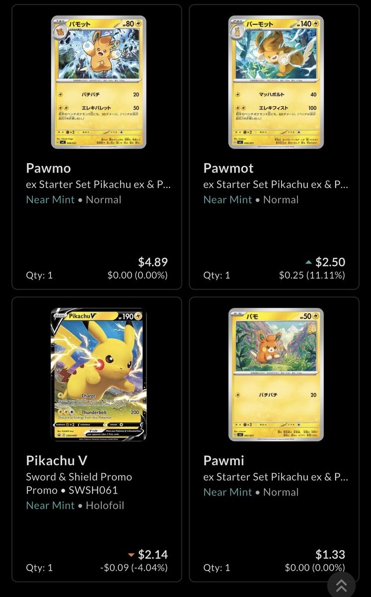 Pikachu Pokemon Cards For Sale