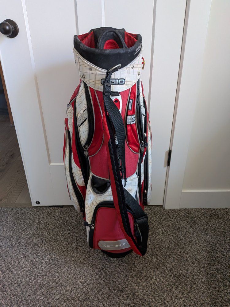 OGIO Golf Bag - Red, White, Plaid - 15-Way Top Cart Bag