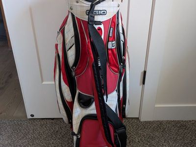 OGIO Golf Bag - Red, White, Plaid - 15-Way Top Cart Bag