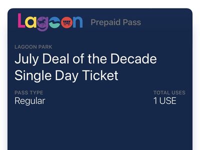 Lagoon Amusement Park Single Day Ticket - July Deal of the Decade Prepaid Pass - *Use by July 31