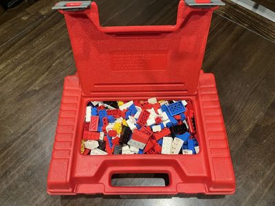 1985 Vintage Lego Storage Box w/ Lego