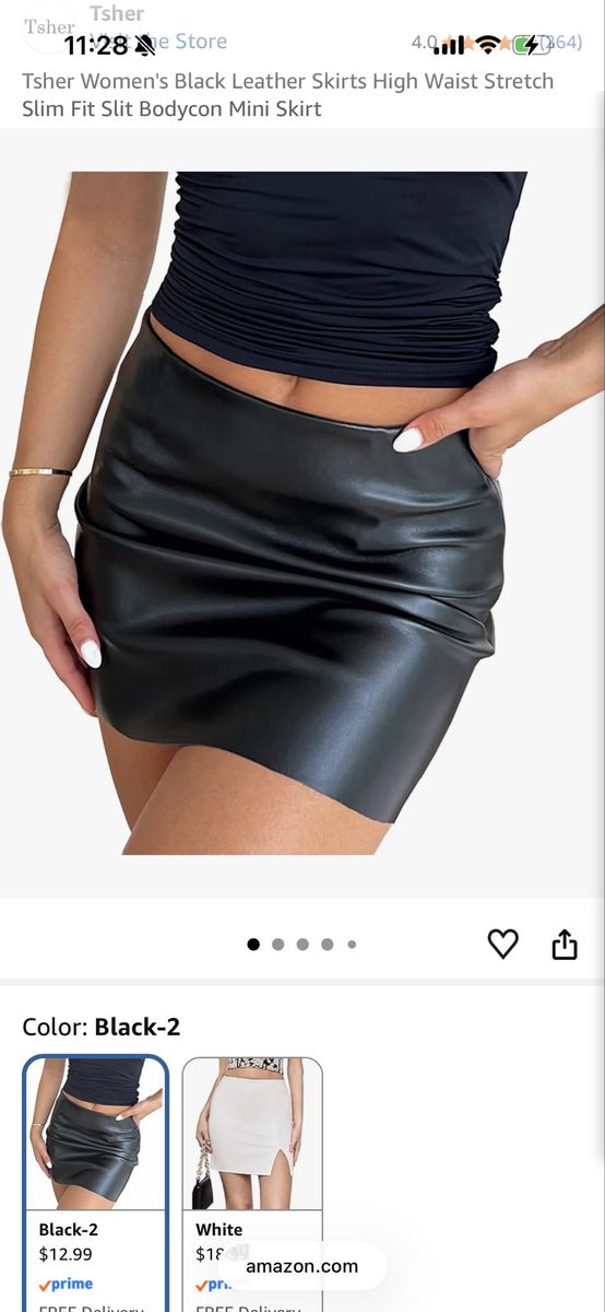 Like New Tsher Black Faux Leather Miniskirt Sz XL