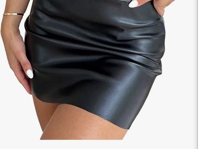Like New Tsher Black Faux Leather Miniskirt Sz XL