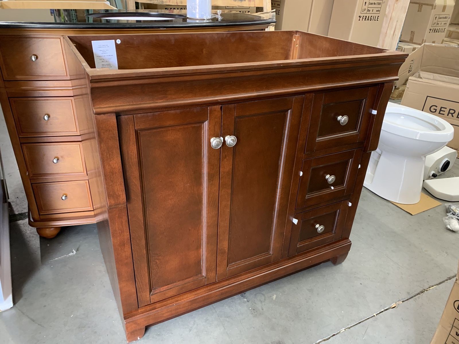 Home Decorators Collection Naples 36 in. W x 21.63 in. D x 34 in. H Bath Vanity Cabinet without Top in Tobacco