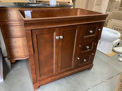 Home Decorators Collection Naples 36 in. W x 21.63 in. D x 34 in. H Bath Vanity Cabinet without Top in Tobacco