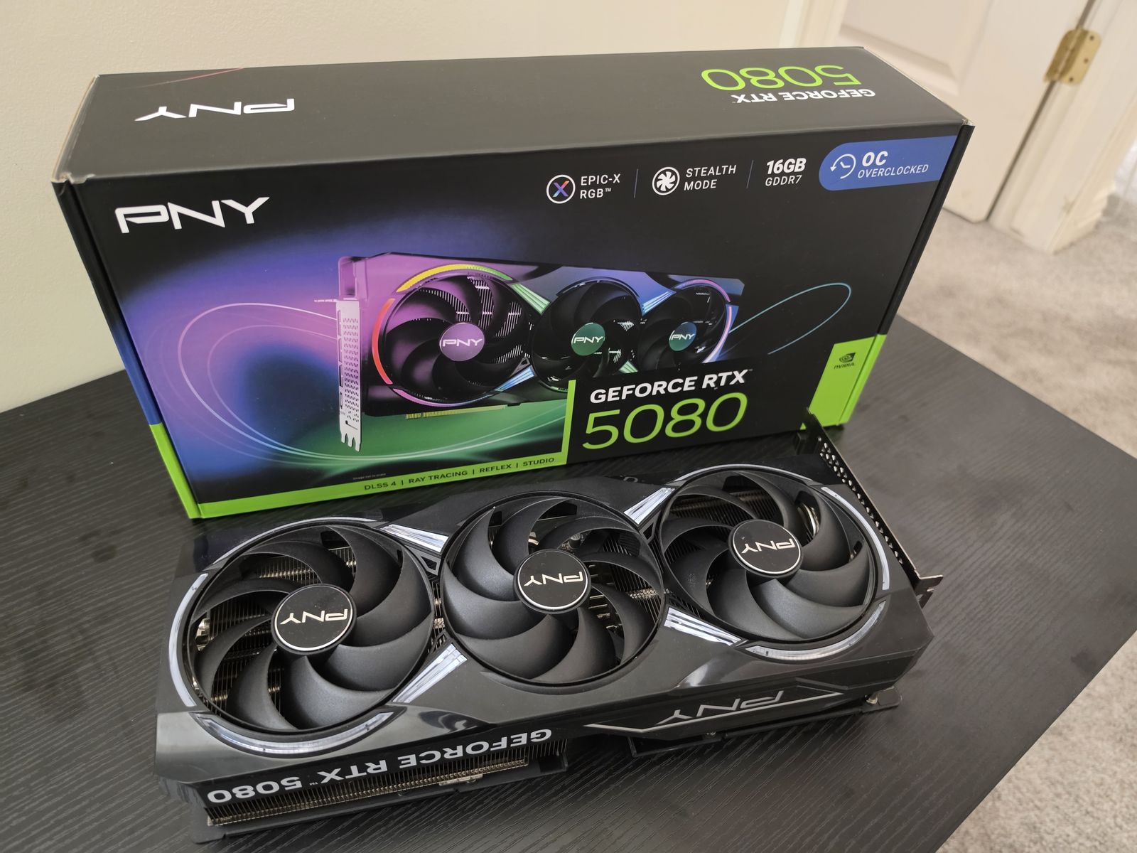 Nvidia pny GeForce rtx 5080 rgb revel epic x. Graphics card. Used like new.