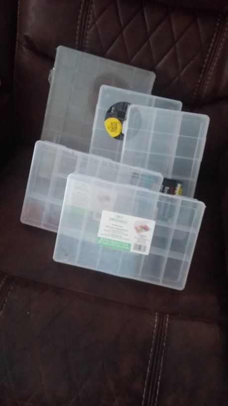 Clear Plastic Storage Organizer Boxes  - Set of 5