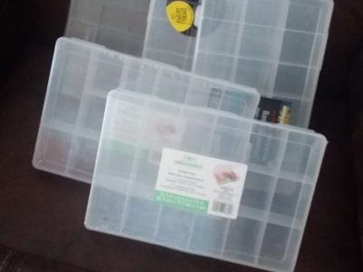 Clear Plastic Storage Organizer Boxes - Set of 5