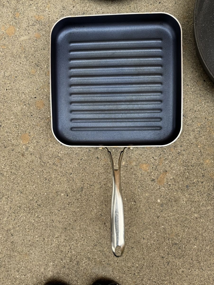 Granitestone Blue Non-Stick Square Grill Pan with Stainless Steel Handle