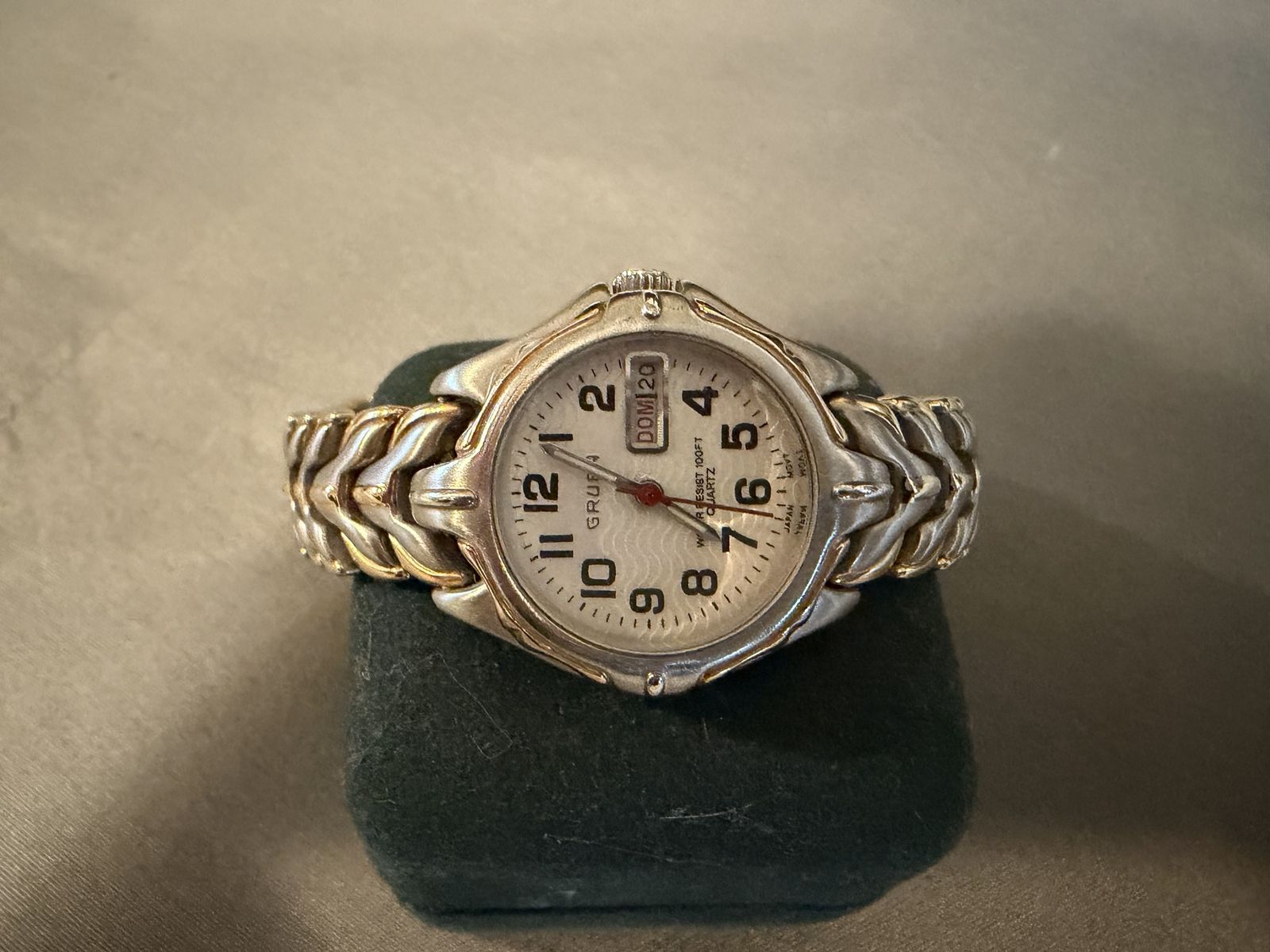 Gruen Two-Tone Water Resist 100ft Quartz Women's Watch with Day/Date Display