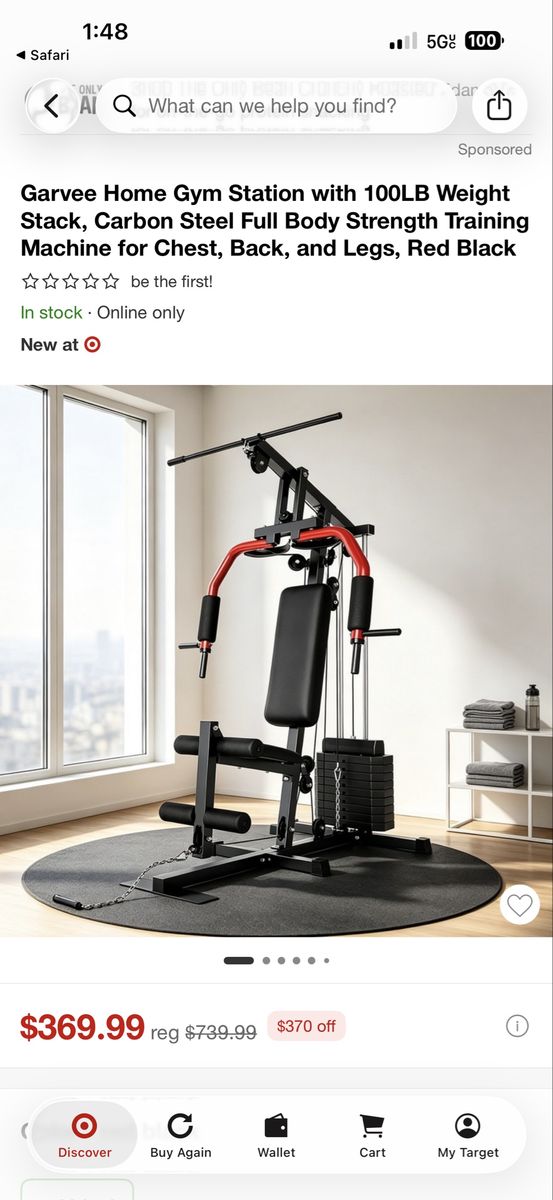 Home gym station 100 lbs