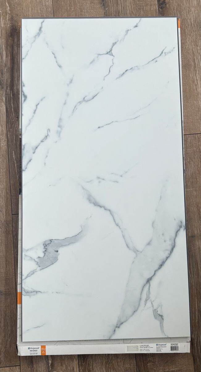 76 SQFT Vinyl Lifeproof Brookfield Marble Click Lock Waterproof Vinyl Tile Flooring