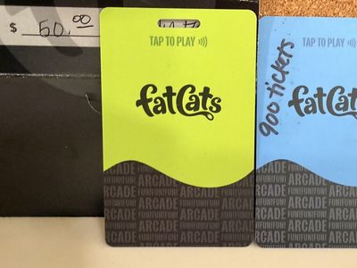 Fat Cats Gift Card And Existing Card With Tickets