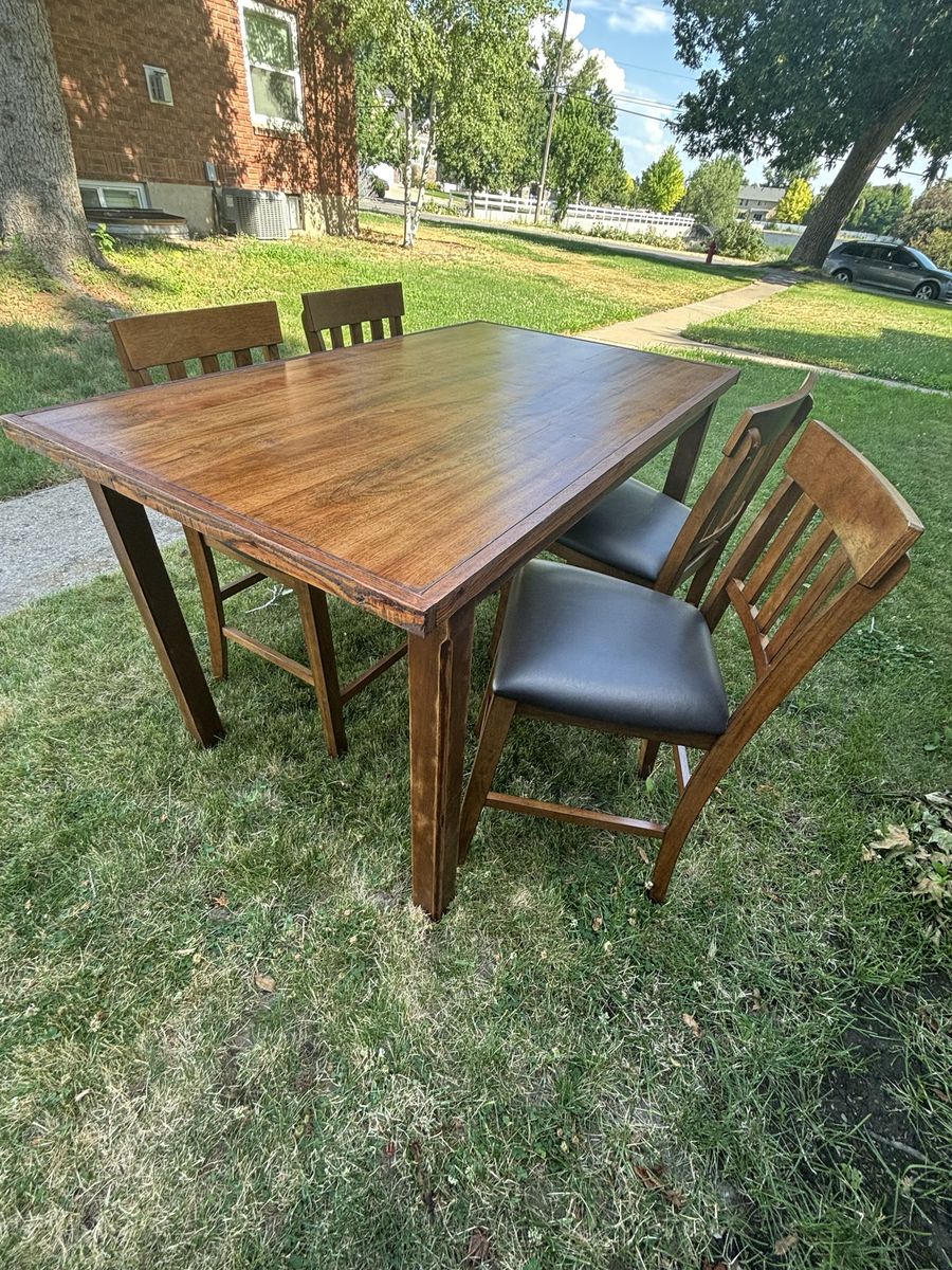 Custom made Wooden Dining Table & 4 Chairs