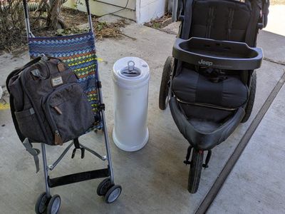 Baby Bundle - Stroller, Diaper Bin, Diaper Backpack