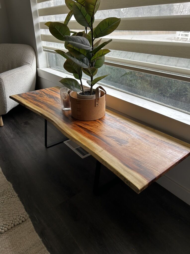 Live Edge Tigerwood Slab Coffee Table