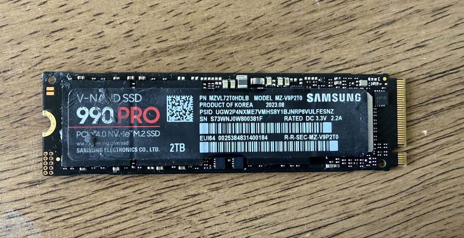 Samsung 990 Pro 2TB NVME SSD