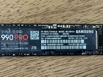 Samsung 990 Pro 2TB NVME SSD