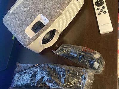 Asnish Portable Projector (720p + 200” Screen - HDMI/USB/Bluetooth and Great Sound)