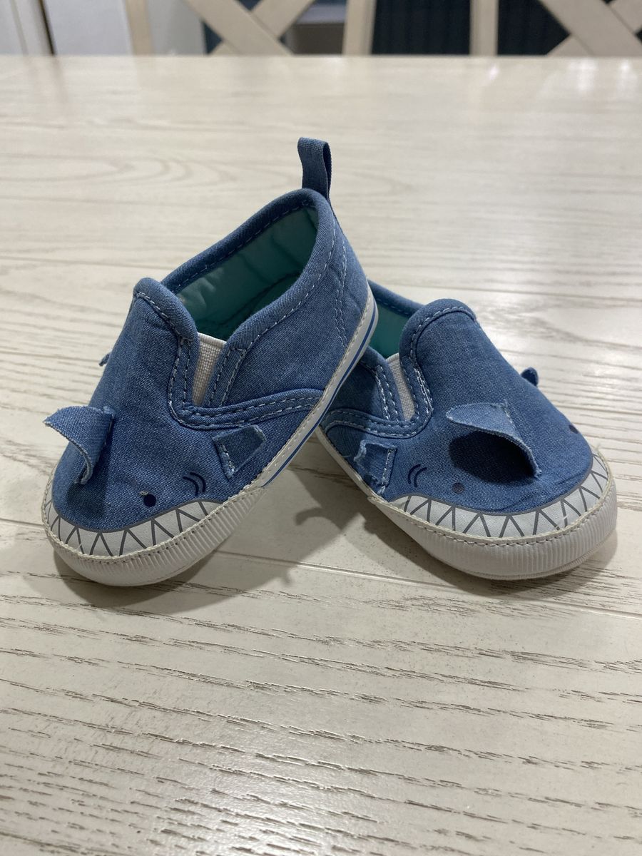 Target Blue Denim Shark Slip-On Shoes - Size 6-9 Months