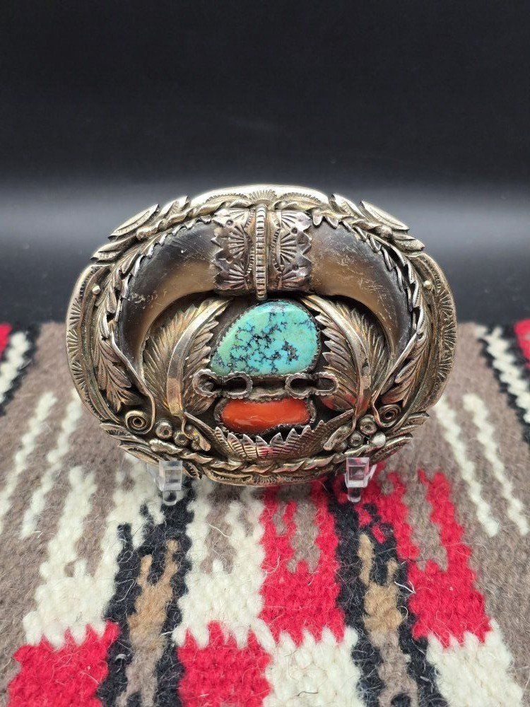Vintage Native American Sterling Belt Buckle