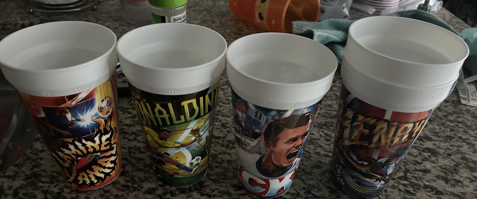 World Cup soccer plastic McDonald’s cups