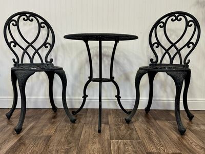 Vintage Black 3-Piece Bistro Patio Set