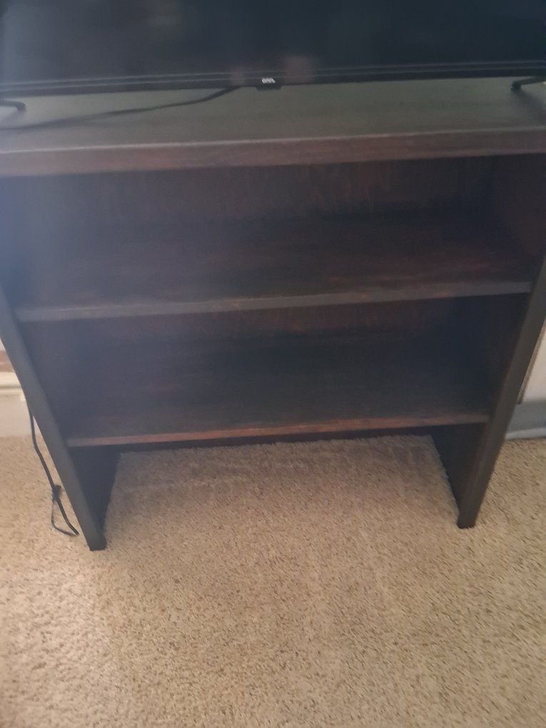 Dark Brown 3-Tier Wooden Bookshelf / Entertainment Stand - UsedGood