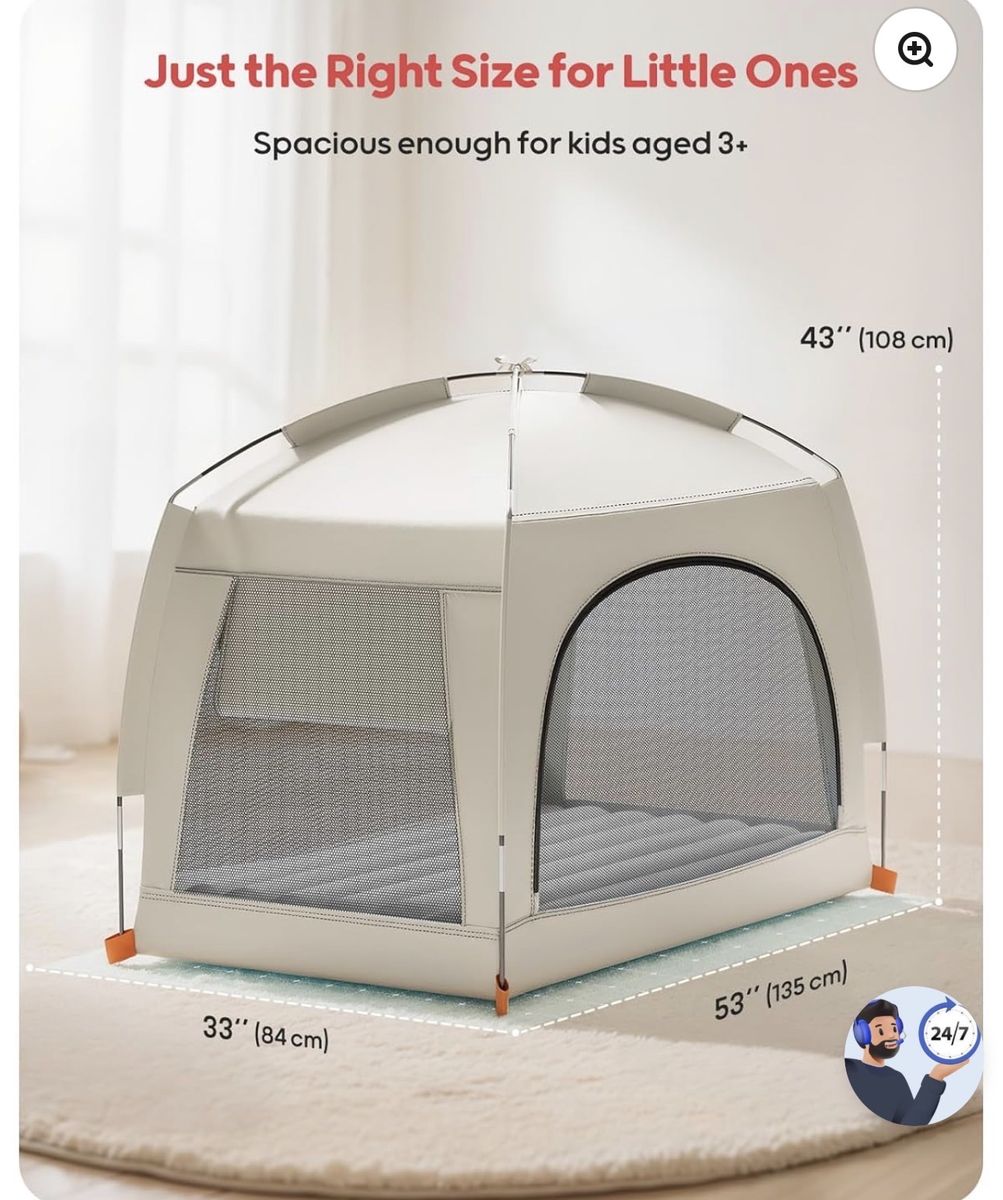 Pay kids inflatable mattress and tent new