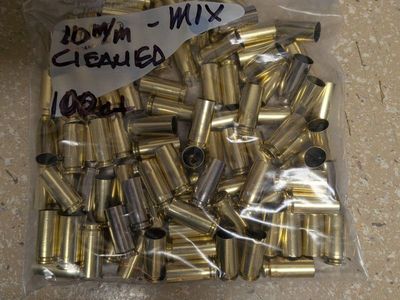 100 10mm brass, once fired, mix headstamps