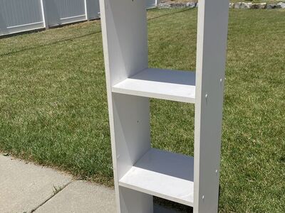 3 Tiered White Shelf For Narrow Spaces 49" tall