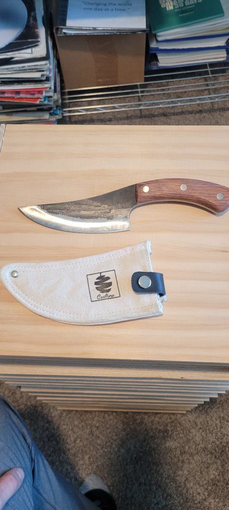 Coolina Hand-Forged Full Tang Boning Knife with Wood Handle & Canvas Sheath - Excellent Condition