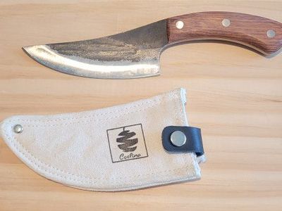 Coolina Hand-Forged Full Tang Boning Knife with Wood Handle & Canvas Sheath - Excellent Condition