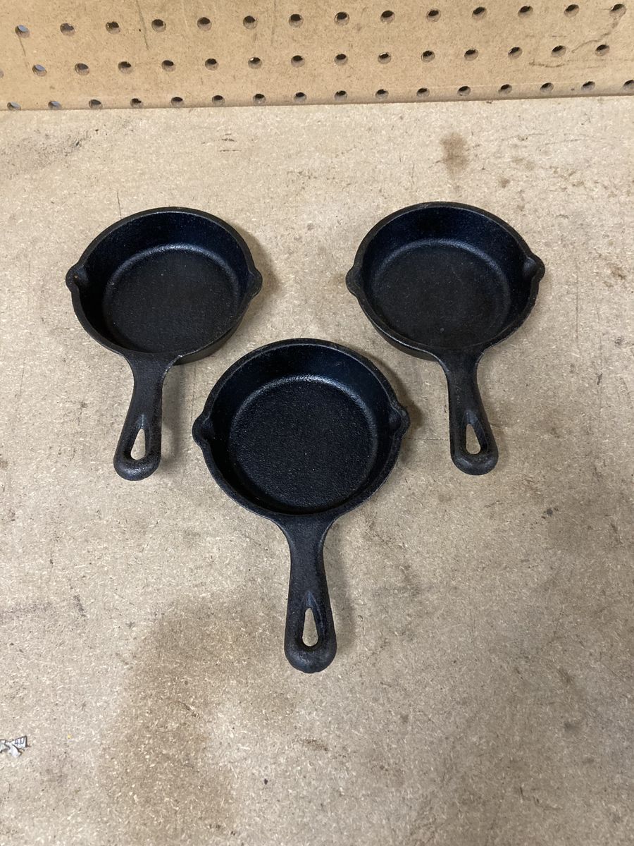 Lodge mini skillets. Cast iron