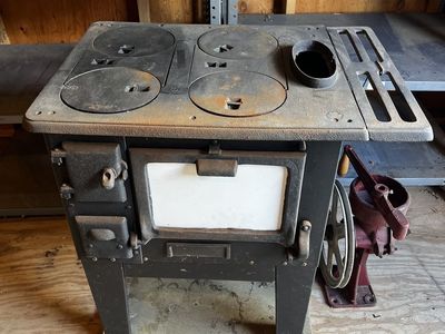Vintage Cast Iron Wood Burning Cook Stove by U.S. stove company 1940’s-50’s