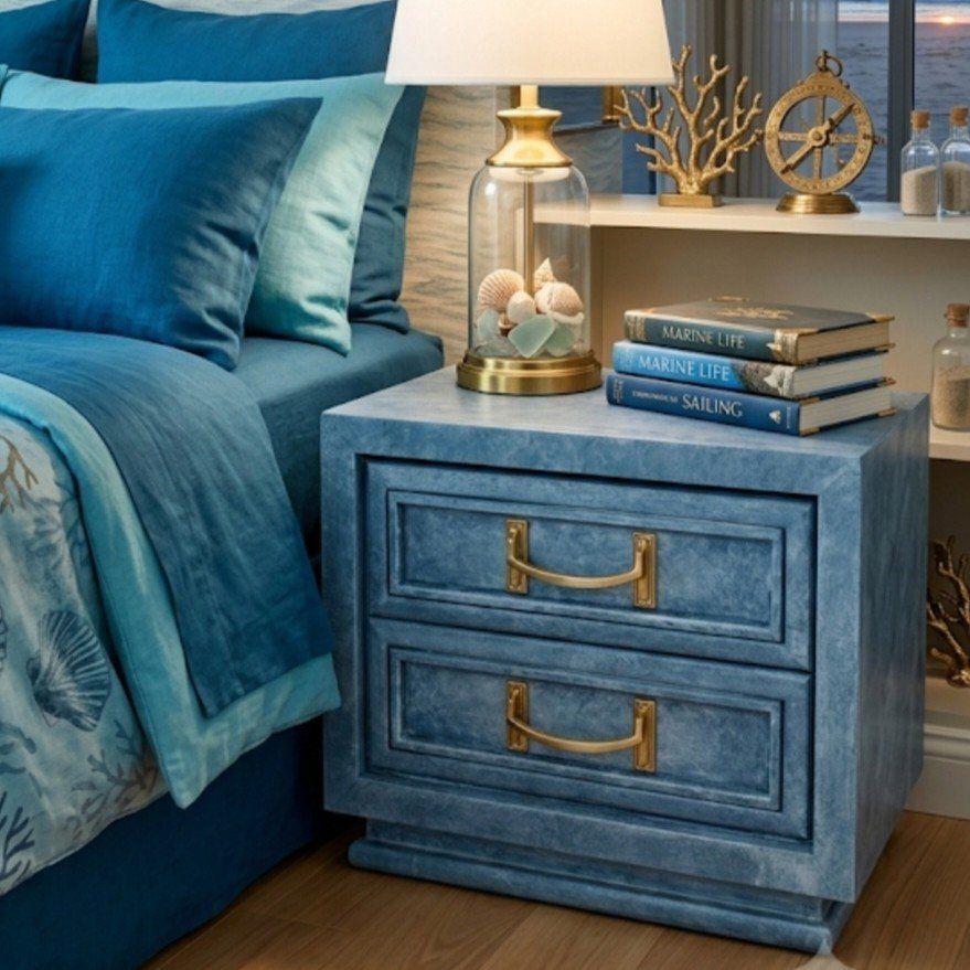 Sky blue vintage furniture (3 piece set)